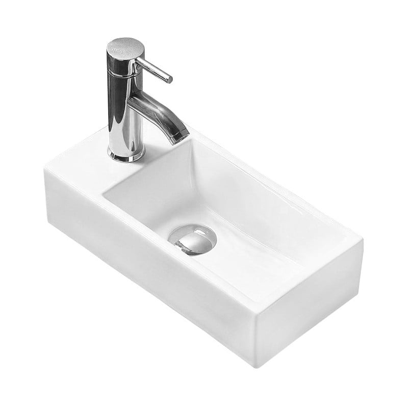 Mexen Inez rechte, aufgesetzte Waschschale 40 x 20 cm, weiß - 21484000R