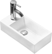Mexen Inez rechte, aufgesetzte Waschschale 40 x 20 cm, weiß - 21484000R
