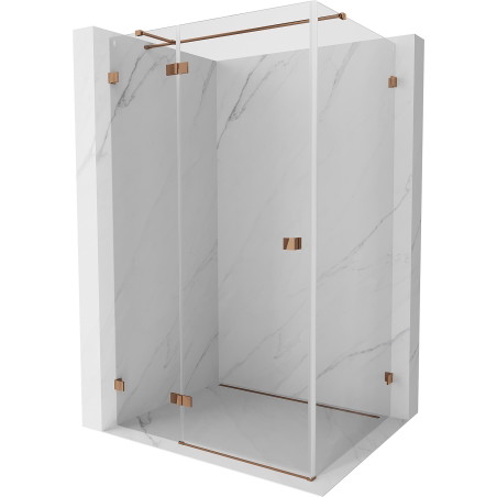 Mexen Lunar T Duschkabine Schwingtür links 135 x 120 cm, transparent, Roségold - 834T-135-120-60-00-L