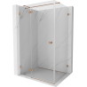 Mexen Lunar T Duschkabine schwenkbar links 140 x 80 cm, transparent, gebürstetes Kupfer - 834T-140-080-65-00-L