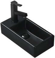 Mexen Inez rechte Aufsatzwaschbecken 40 x 20 cm, schwarz matt - 21484085R