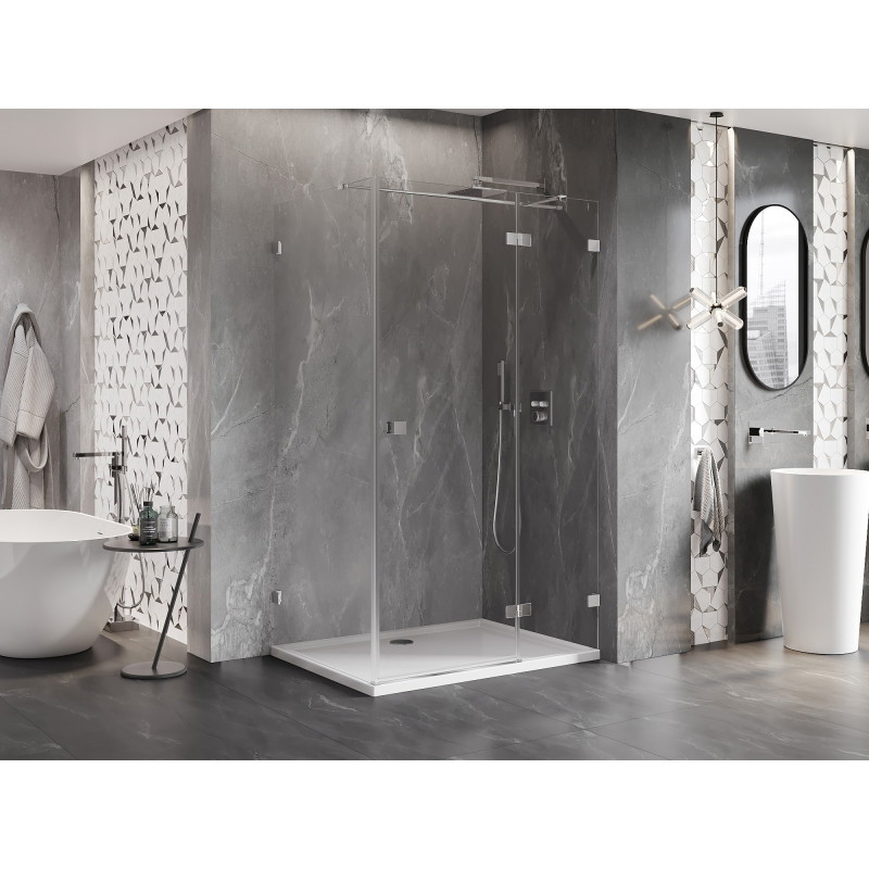 Mexen Lunar T Duschkabine, rechts öffnend, 135 x 90 cm, transparent, Chrom - 834T-135-090-01-00-P