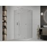 Mexen Roma Duschkabine schwenkbar 80 x 70 cm, transparent, Chrom + Duschwanne Flat - 854-080-070-01-00-4010