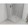 Mexen Roma Duschecke drehbar 90 x 70 cm, transparent, Chrom + Duschwanne Flat - 854-090-070-01-00-4010