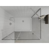 Mexen Roma Duschkabine mit Schwingtür 100 x 90 cm, transparent, Chrom + Duschwanne Flat - 854-100-090-01-00-4010