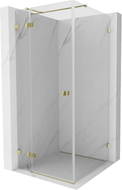 Mexen Lunar T Duschkabine, schwenkbar, links 120 x 120 cm, transparent, gold - 834T-120-120-50-00-L
