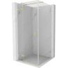 Mexen Lunar T Duschkabine schwenkbar links 120 x 120 cm, transparent, gebürstetes Gold - 834T-120-120-55-00-L