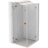 Mexen Lunar T Duschkabine, schwenkbar, links 120 x 120 cm, transparent, Roségold - 834T-120-120-60-00-L