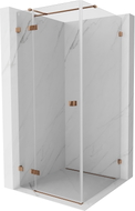 Mexen Lunar T Duschkabine schwenkbar links 110 x 110 cm, transparent, Roségold - 834T-110-110-60-00-L