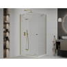 Mexen Roma Duschkabine Schwingtür 70 x 80 cm, transparent, gold + Flat Duschwanne - 854-070-080-50-00-4010