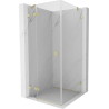Mexen Lunar Duschkabine, schwenkbar links, 80 x 80 cm, transparent, gebürstetes Gold - 834-080-080-55-00-L