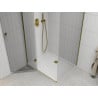 Mexen Roma Duschkabine schwenkbar 70 x 100 cm, transparent, gold + Duschwanne Flat - 854-070-100-50-00-4010