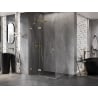 Mexen Lunar Duschkabine, schwenkbar, links, 95 x 80 cm, transparent, gebürstetes Gold - 834-095-080-55-00-L