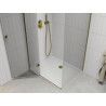 Mexen Roma Dusche mit Tür 90 x 70 cm, transparent, gold + Flat Duschwanne - 854-090-070-50-00-4010