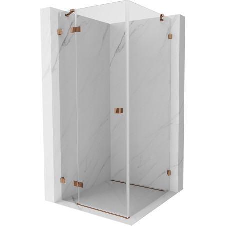 Mexen Lunar Duschkabine links öffnend 80 x 80 cm, transparent, Roségold - 834-080-080-60-00-L
