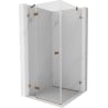 Mexen Lunar Duschkabine, schwenkbar, links 90 x 90 cm, transparent, Roségold - 834-090-090-60-00-L