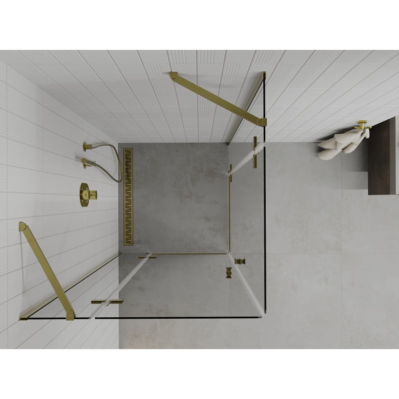 Mexen Roma Duo Duschkabine 90 x 90 cm, transparent, gold - 854-090-090-50-00-02
