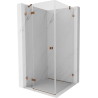 Mexen Lunar Duschkabine schwenkbar links 100 x 100 cm, transparent, Roségold - 834-100-100-60-00-L