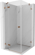 Mexen Lunar Duschkabine schwenkbar links 100 x 100 cm, transparent, Roségold - 834-100-100-60-00-L