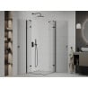 Mexen Roma Duo Duschkabine mit Drehtür 70 x 70 cm, transparent, schwarz - 854-070-070-70-00-02