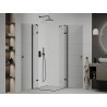 Mexen Roma Duo Duschkabine schwenkbar 80 x 80 cm, transparent, schwarz - 854-080-080-70-00-02