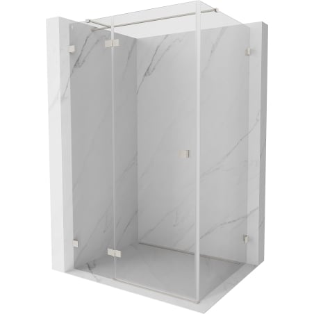 Mexen Lunar T Duschkabine schwenkbar links 110 x 80 cm, transparent, gebürsteter Nickel - 834T-110-080-97-00-L