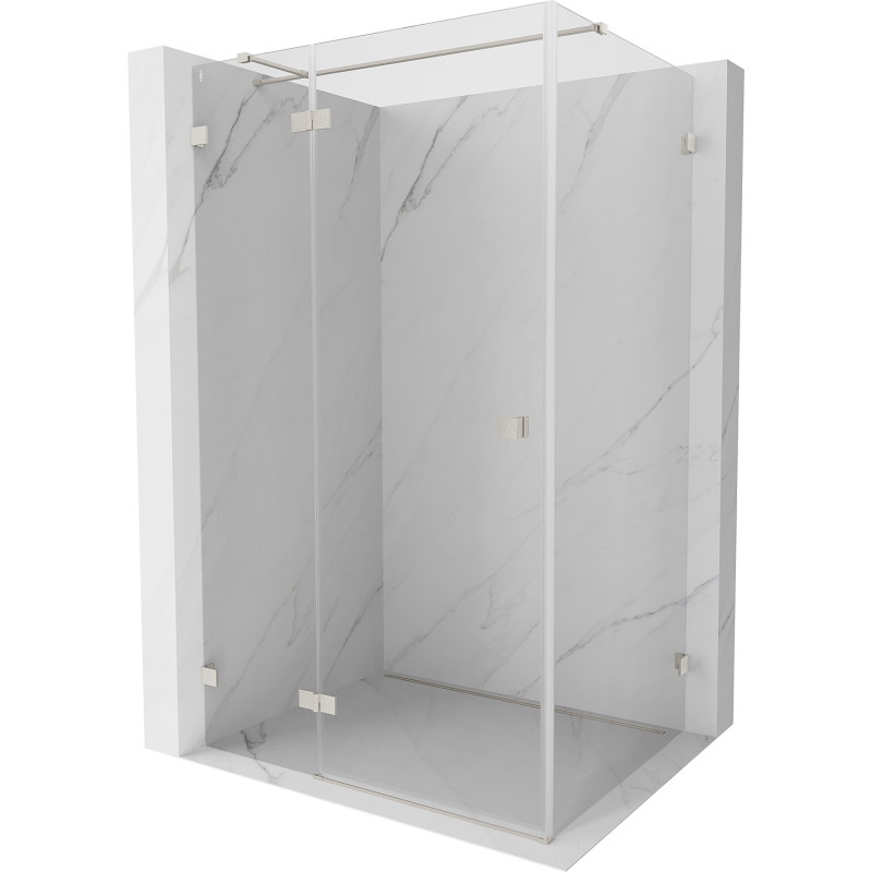 Mexen Lunar T Duschkabine schwingtür links 125 x 80 cm, transparent, gebürsteter Nickel - 834T-125-080-97-00-L