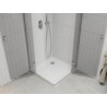 Mexen Roma Duo Duschkabine schwenkbar 70 x 70 cm, transparent, Chrom + Duschwanne Flat - 854-070-070-01-02-4010