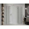 Mexen Roma Duo Duschkabine 90 x 90 cm, transparent, Chrom + Duschtasse Flat - 854-090-090-01-02-4010