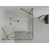 Mexen Roma Duo-Duschkabine klappbar 70 x 70 cm, transparent, gold + Duschwanne Flat - 854-070-070-50-02-4010G
