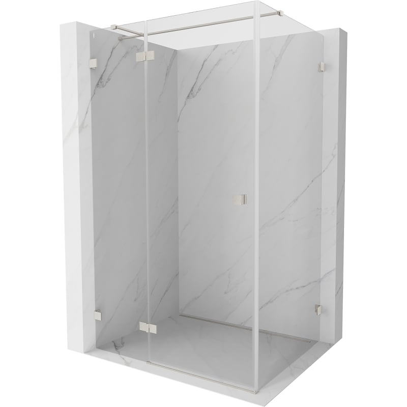 Mexen Lunar T Linke Duschkabine 130 x 120 cm, transparent, gebürsteter Nickel - 834T-130-120-97-00-L