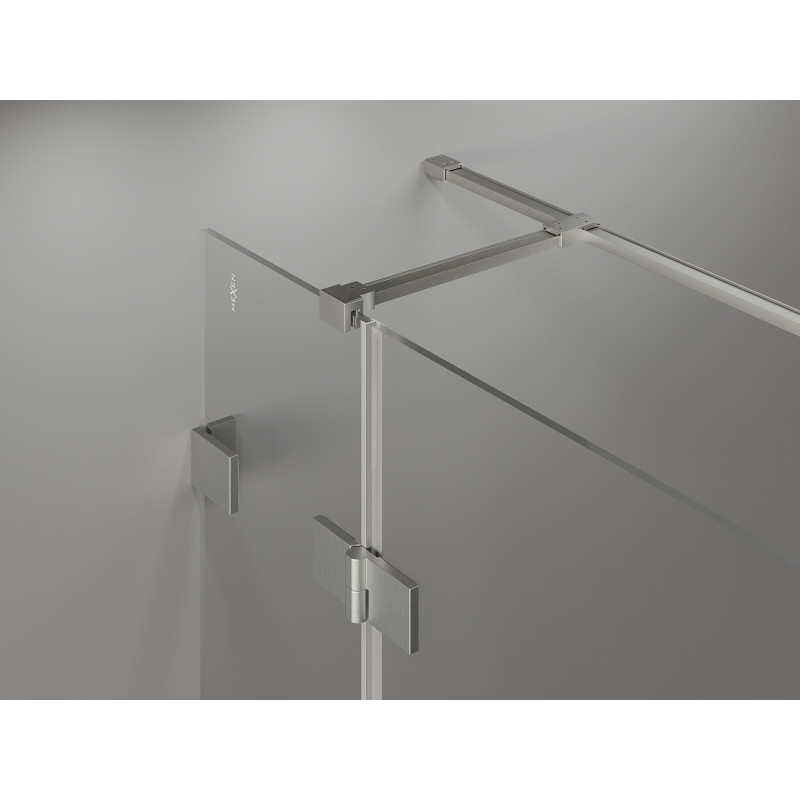 Mexen Lunar T Linke Duschkabine 130 x 120 cm, transparent, gebürsteter Nickel - 834T-130-120-97-00-L