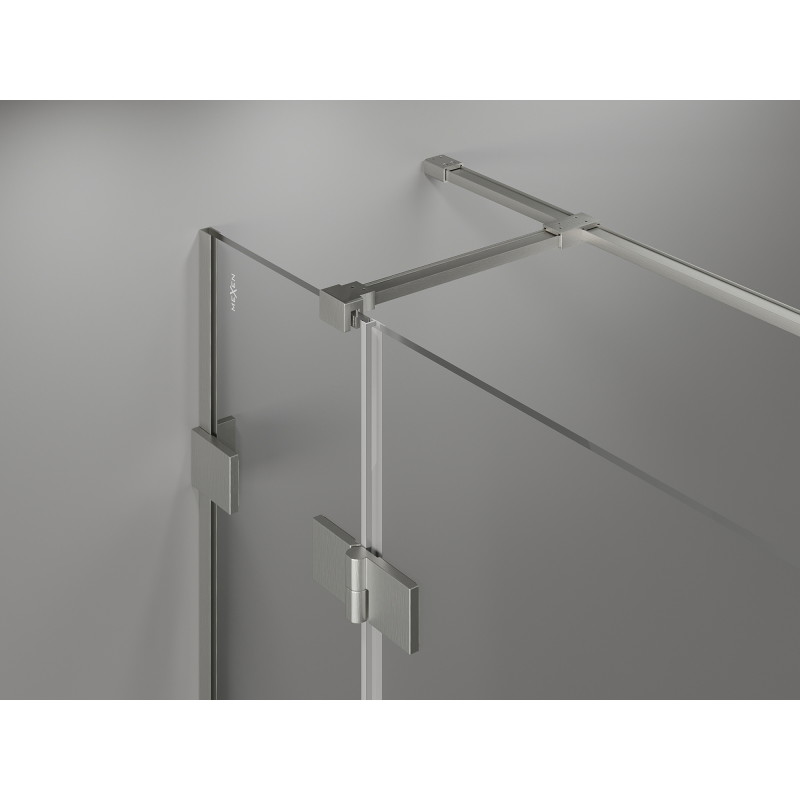 Mexen Lunar T Linke Duschkabine 130 x 120 cm, transparent, gebürsteter Nickel - 834T-130-120-97-00-L