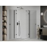 Mexen Roma Duo Pendeltür-Duschkabine 70 x 70 cm, transparent, schwarz + Flat Duschwanne - 854-070-070-70-02-4010B