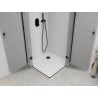 Mexen Roma Duo Schwingdusche 90 x 90 cm, transparent, schwarz + Flat Duschwanne - 854-090-090-70-02-4010B