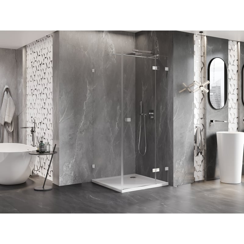 Mexen Lunar T Duschkabine schwenkbar rechts 110 x 110 cm, transparent, Chrom - 834T-110-110-01-00-P