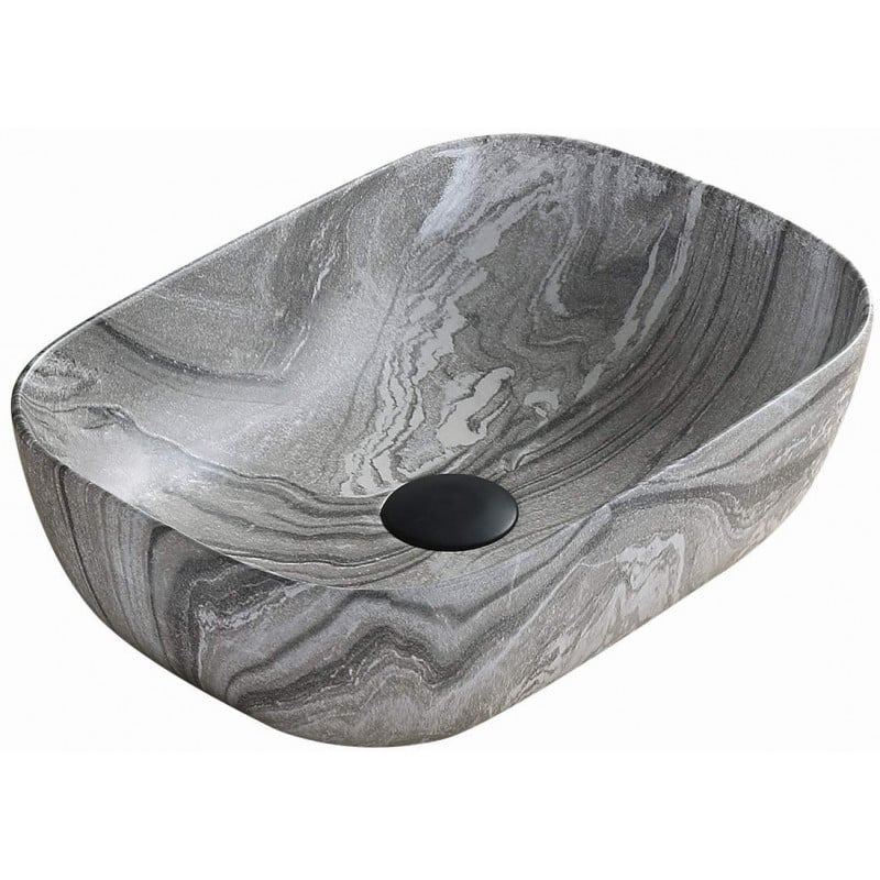 Mexen Rita Aufsatzwaschbecken 45 x 32 cm, grauer Stein - 21084593