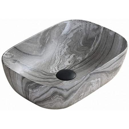 Mexen Rita Aufsatzwaschbecken 45 x 32 cm, grauer Stein - 21084593