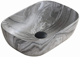 Mexen Rita Aufsatzwaschbecken 45 x 32 cm, grauer Stein - 21084593