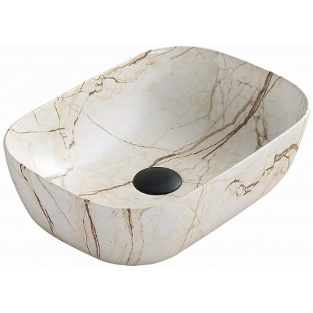 Mexen Rita Aufsatzwaschbecken 45 x 32 cm, beiger Stein - 21084592