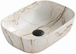 Mexen Rita Aufsatzwaschbecken 45 x 32 cm, Beige Stein - 21084592