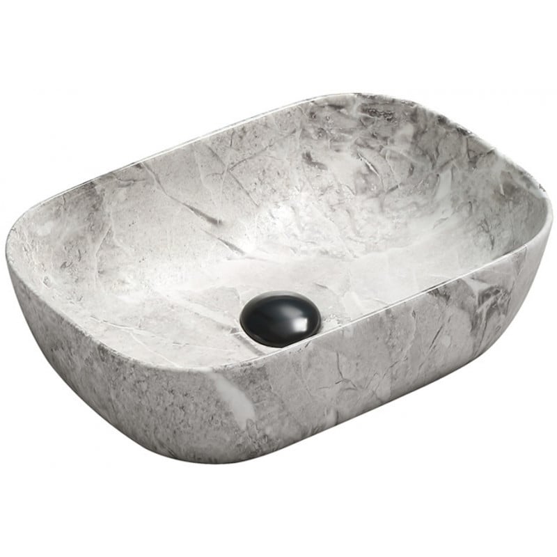 Mexen Rita Aufsatzwaschbecken 45 x 32 cm, grauer Stein - 21084598