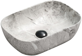 Mexen Rita Aufsatzwaschbecken 45 x 32 cm, grauer Stein - 21084598