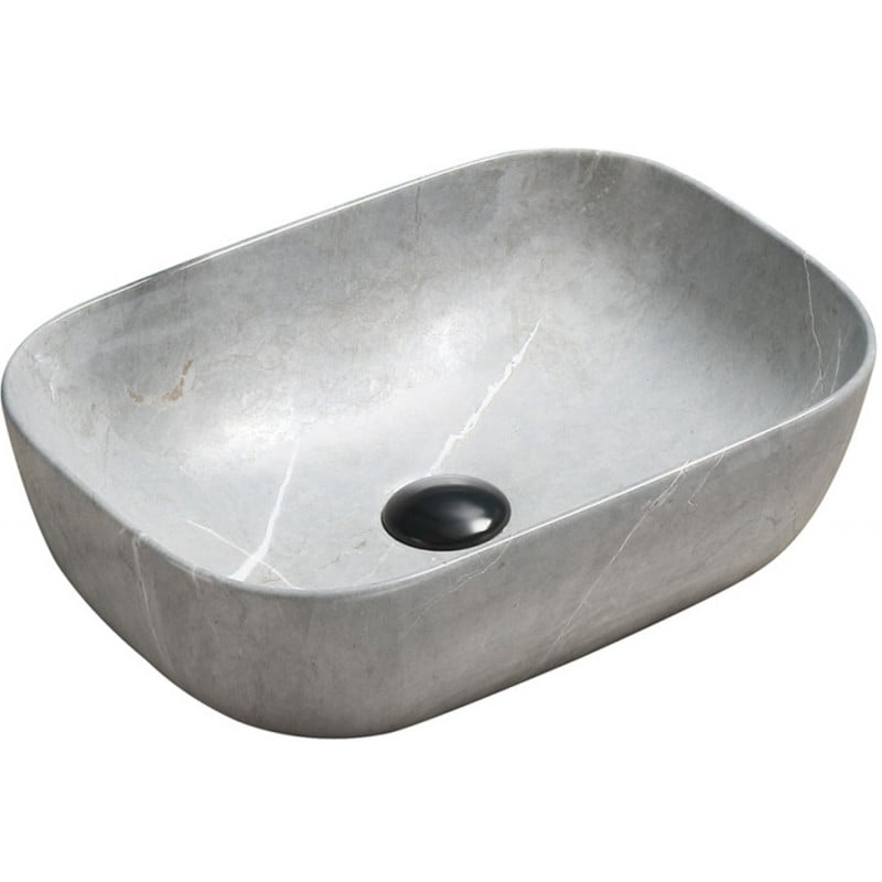 Mexen Rita Aufsatzwaschbecken 45 x 32 cm, grauer Stein - 21084596