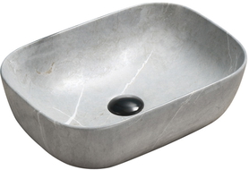 Mexen Rita Aufsatzwaschbecken 45 x 32 cm, grauer Stein - 21084596