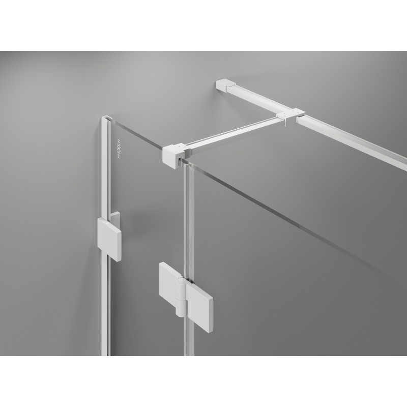 Mexen Lunar T Duschkabine mit rechts angeschlagenen Türen 120 x 80 cm, transparent, weiß - 834T-120-080-20-00-P