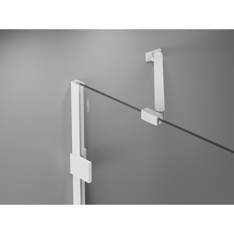 Mexen Lunar-B Duschkabine Schwingtür rechts 100 x 80 cm, transparent, weiß - 832-100-080-20-00-P