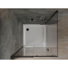 Mexen Omega Schiebeduschkabine 100 x 100 cm, transparent, schwarz + Duschwanne Flat, weiß - 825-100-100-70-00-4010B