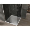Mexen Omega verschiebbare Duschkabine 100 x 100 cm, Graphit, Chrom + Flat-Duschwanne, weiß - 825-100-100-01-40-4010