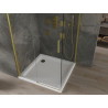 Mexen Omega Schiebedusche 100 x 100 cm, transparent, gold + Flat-Duschwanne - 825-100-100-50-00-4010